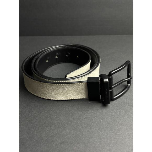 Coach Men's Monogram Logo Reversible Belt white/black Signature Canvas 48” - Picture 1 of 7